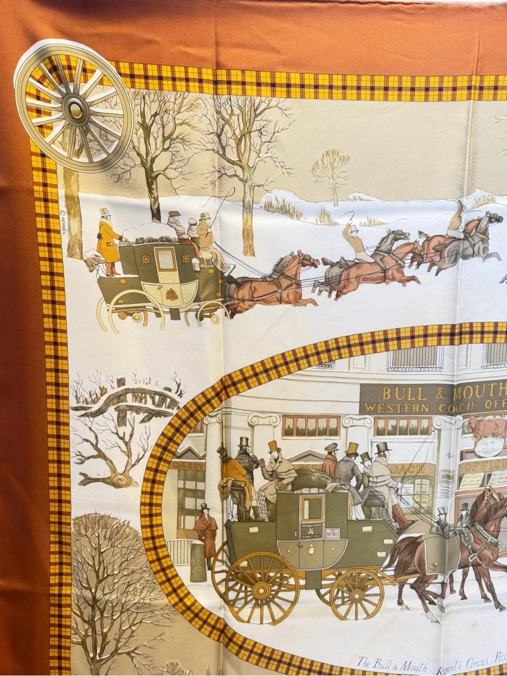 🌈 Hermes L’Hiver en Poste Carre 90 Silk Scarf